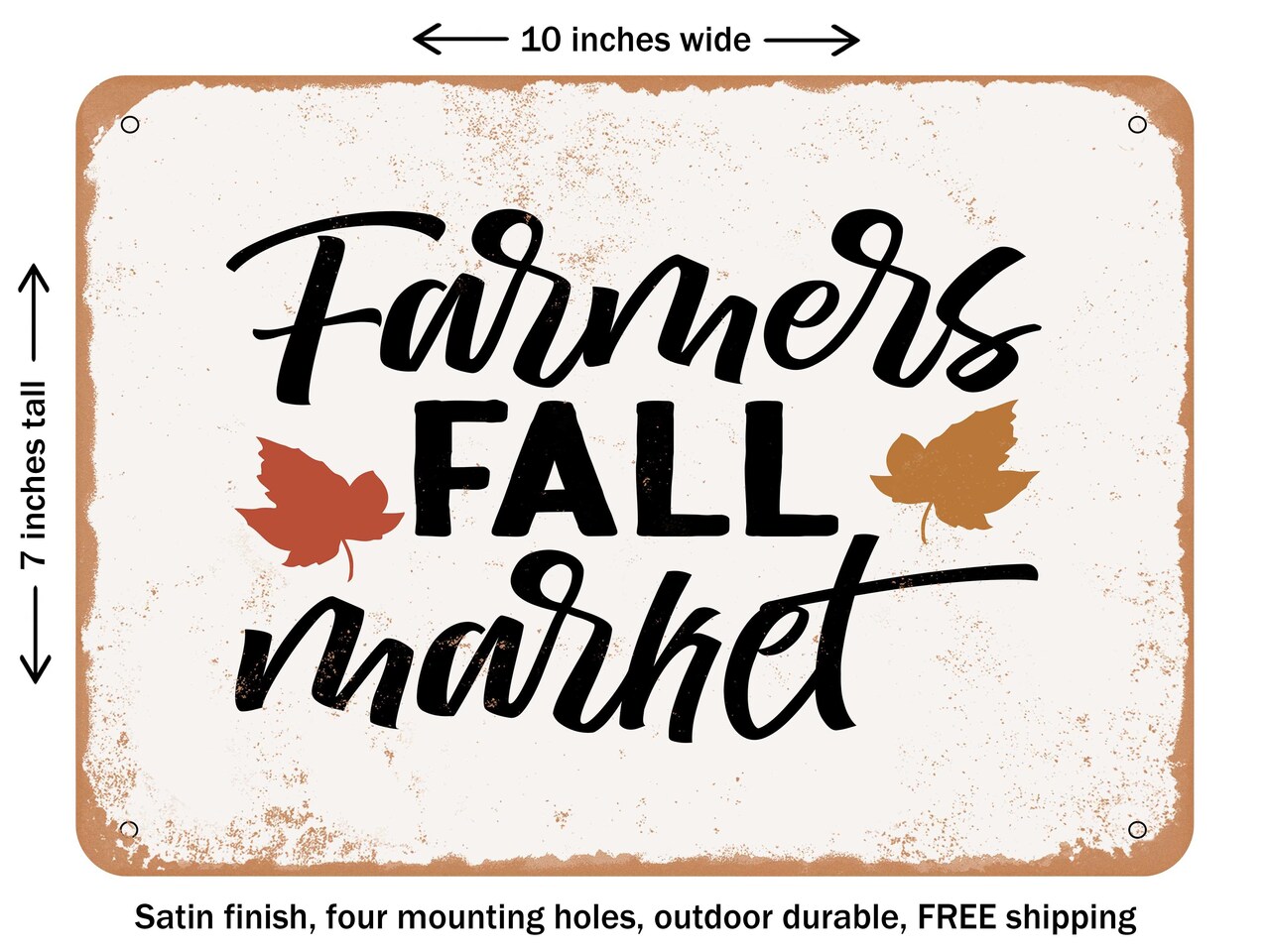 DECORATIVE METAL SIGN - Farmers Fall Market - Vintage Rusty Look